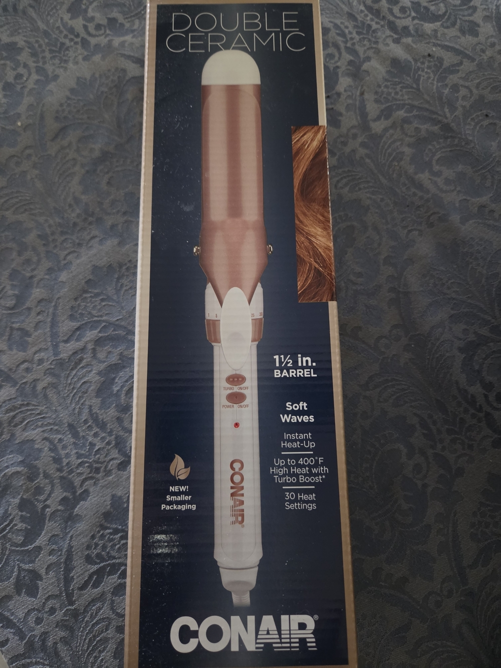 Conair Double Ceramic 1.5" Curling Iron in Rose Gold and White